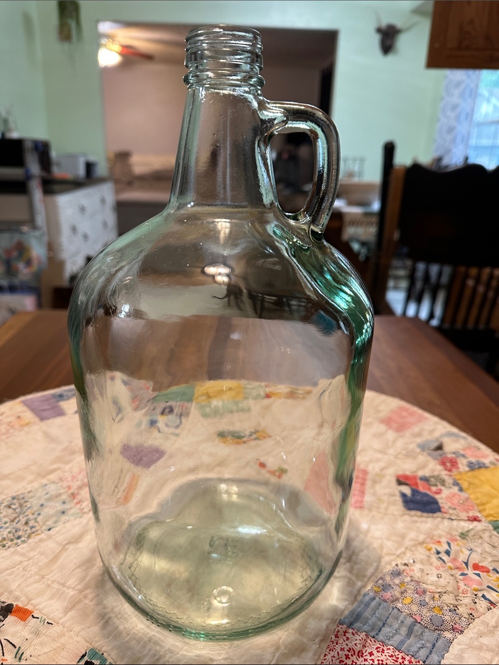 Clear Glass Jug Carafe with Small Handle